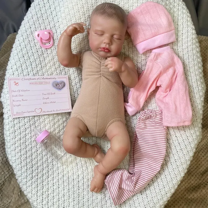 20 Zoll lebensechte, bereits bemalte Reborn-Puppen LouLou 3D-Haut, realistische Baby-Alive-Neugeborenen-Puppen, Spielzeugfigur, Kinder-Mädchen-Geschenk