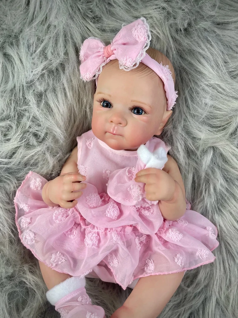 18 Zoll Bettie Ganzkörper-Reborn-Babypuppe aus weichem Silikon-Vinyl mit bemaltem, lebensechtem Haar, Bebe Reborn Toys