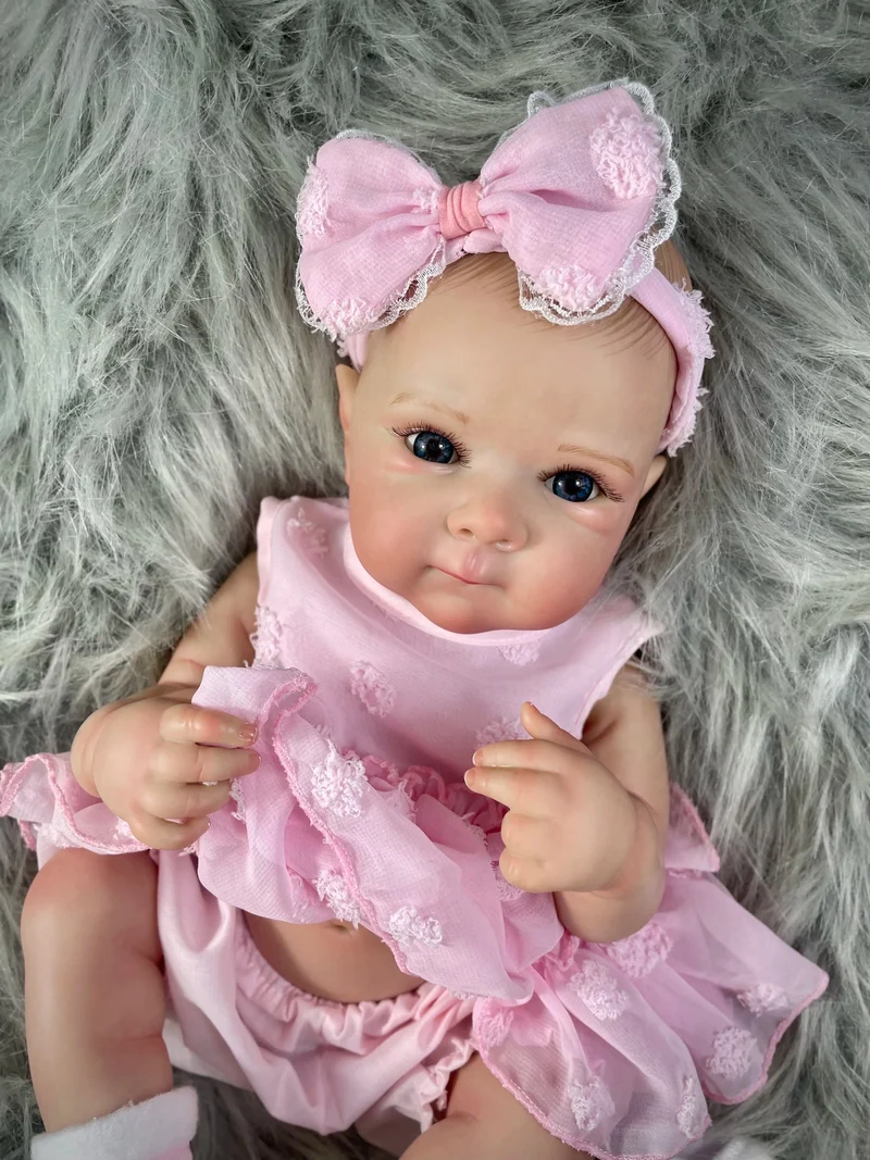 18 Zoll Bettie Ganzkörper-Reborn-Babypuppe aus weichem Silikon-Vinyl mit bemaltem, lebensechtem Haar, Bebe Reborn Toys