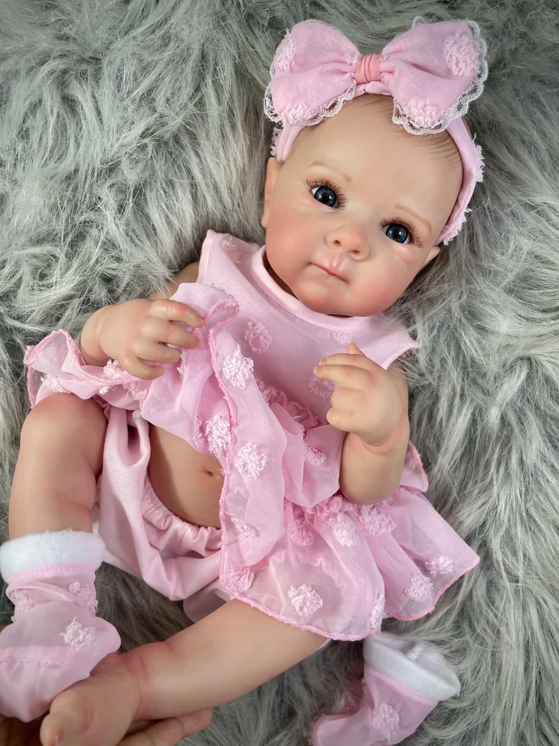 18 Zoll Bettie Ganzkörper-Reborn-Babypuppe aus weichem Silikon-Vinyl mit bemaltem, lebensechtem Haar, Bebe Reborn Toys