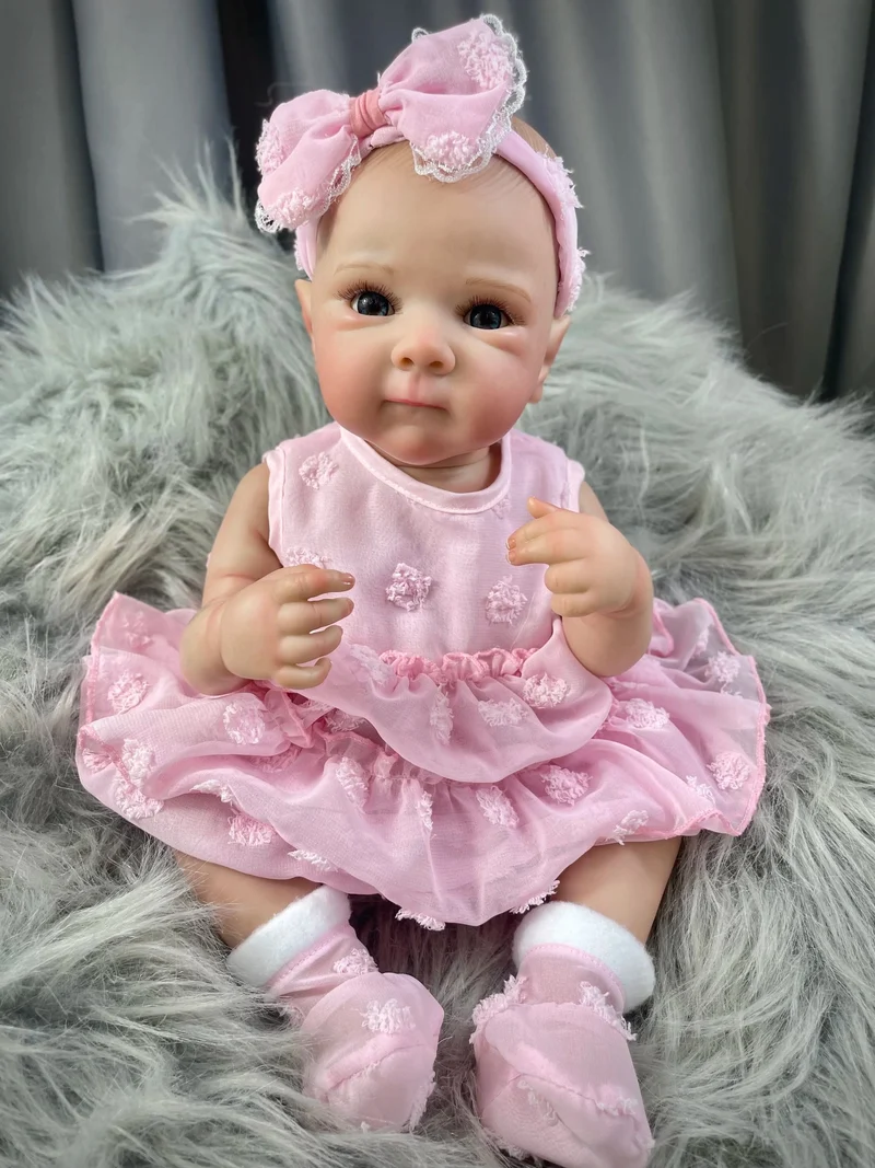 18 Zoll Bettie Ganzkörper-Reborn-Babypuppe aus weichem Silikon-Vinyl mit bemaltem, lebensechtem Haar, Bebe Reborn Toys