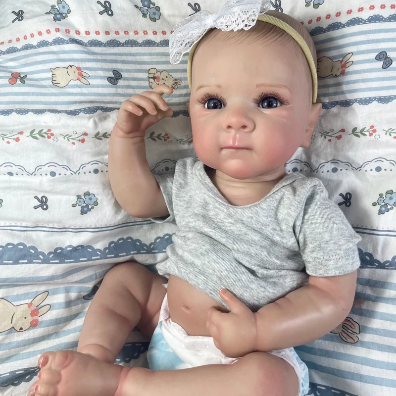 18 Zoll Bettie Ganzkörper-Reborn-Babypuppe aus weichem Silikon-Vinyl mit bemaltem, lebensechtem Haar, Bebe Reborn Toys