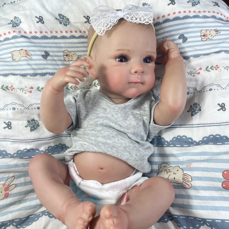 18 Zoll Bettie Ganzkörper-Reborn-Babypuppe aus weichem Silikon-Vinyl mit bemaltem, lebensechtem Haar, Bebe Reborn Toys