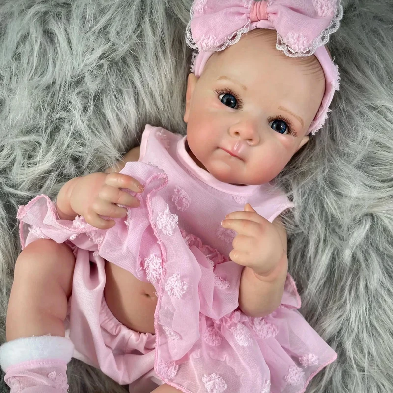 18 Zoll Bettie Ganzkörper-Reborn-Babypuppe aus weichem Silikon-Vinyl mit bemaltem, lebensechtem Haar, Bebe Reborn Toys