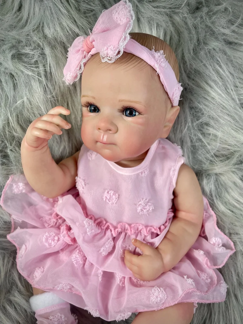 18 Zoll Bettie Ganzkörper-Reborn-Babypuppe aus weichem Silikon-Vinyl mit bemaltem, lebensechtem Haar, Bebe Reborn Toys