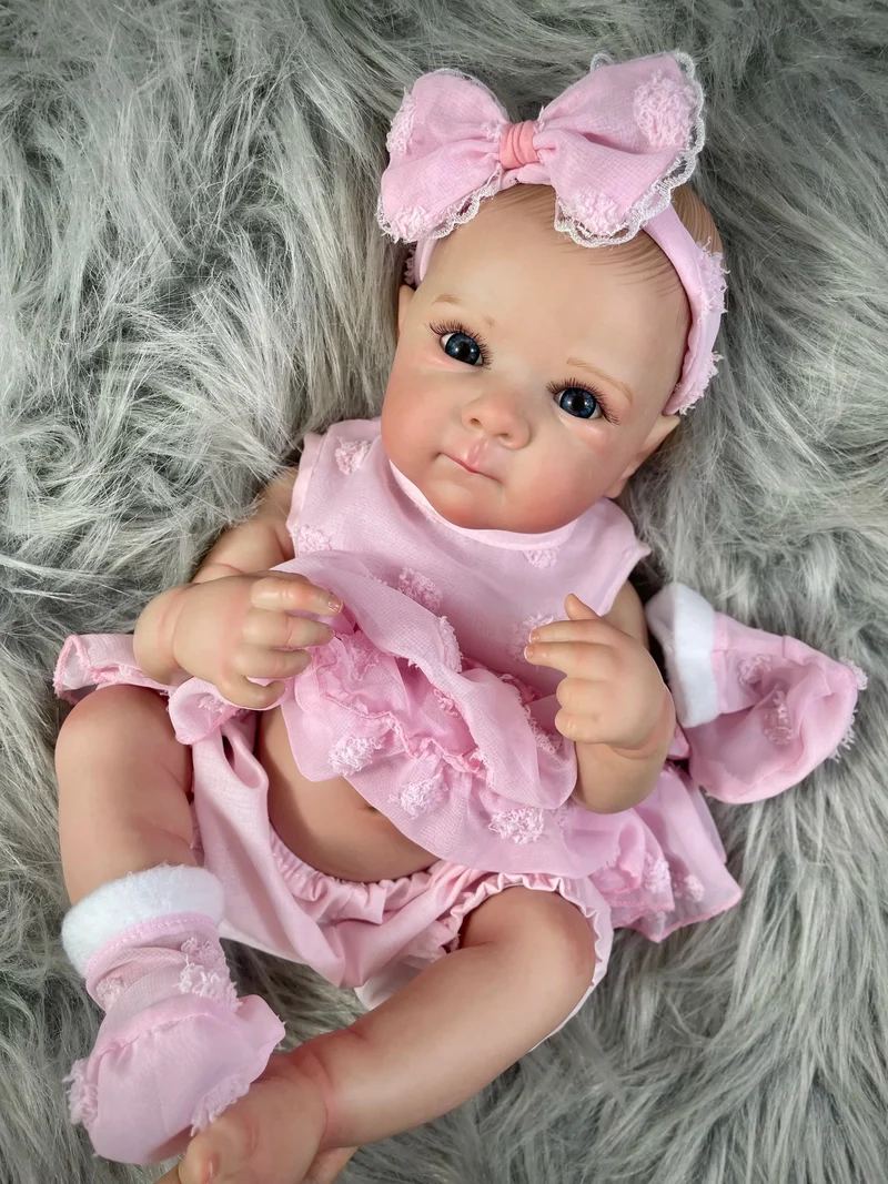 18 Zoll Bettie Ganzkörper-Reborn-Babypuppe aus weichem Silikon-Vinyl mit bemaltem, lebensechtem Haar, Bebe Reborn Toys