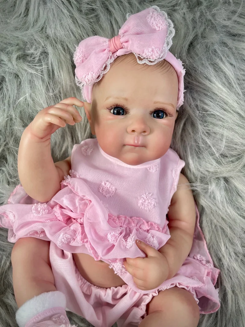 18 Zoll Bettie Ganzkörper-Reborn-Babypuppe aus weichem Silikon-Vinyl mit bemaltem, lebensechtem Haar, Bebe Reborn Toys