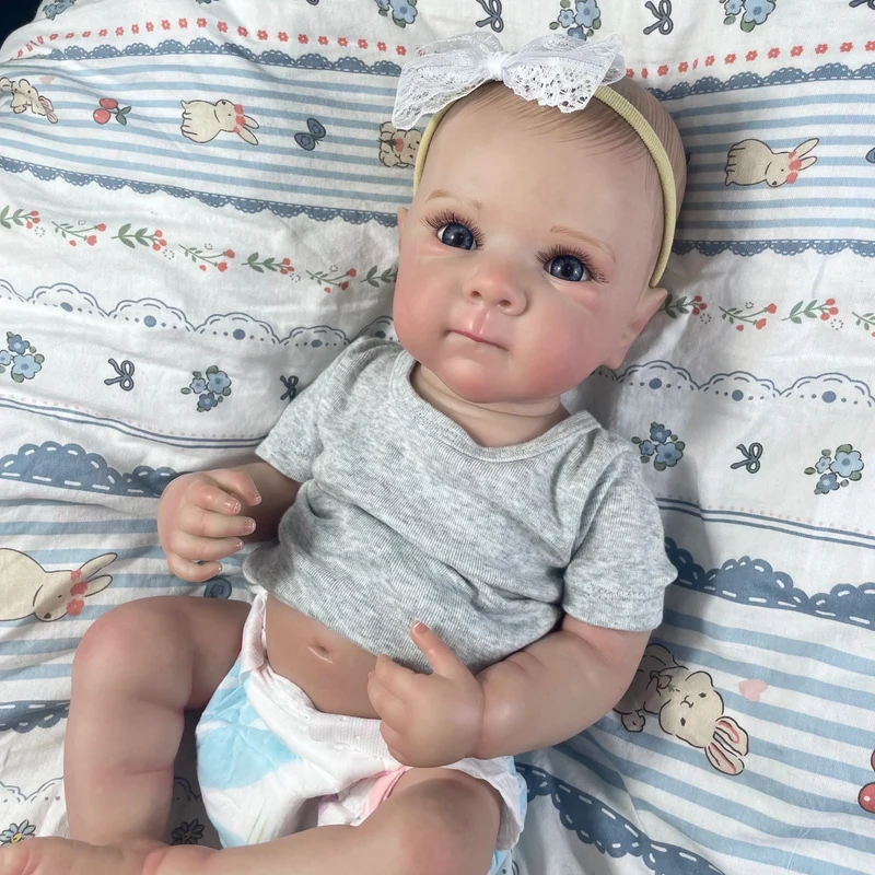 18 Zoll Bettie Ganzkörper-Reborn-Babypuppe aus weichem Silikon-Vinyl mit bemaltem, lebensechtem Haar, Bebe Reborn Toys
