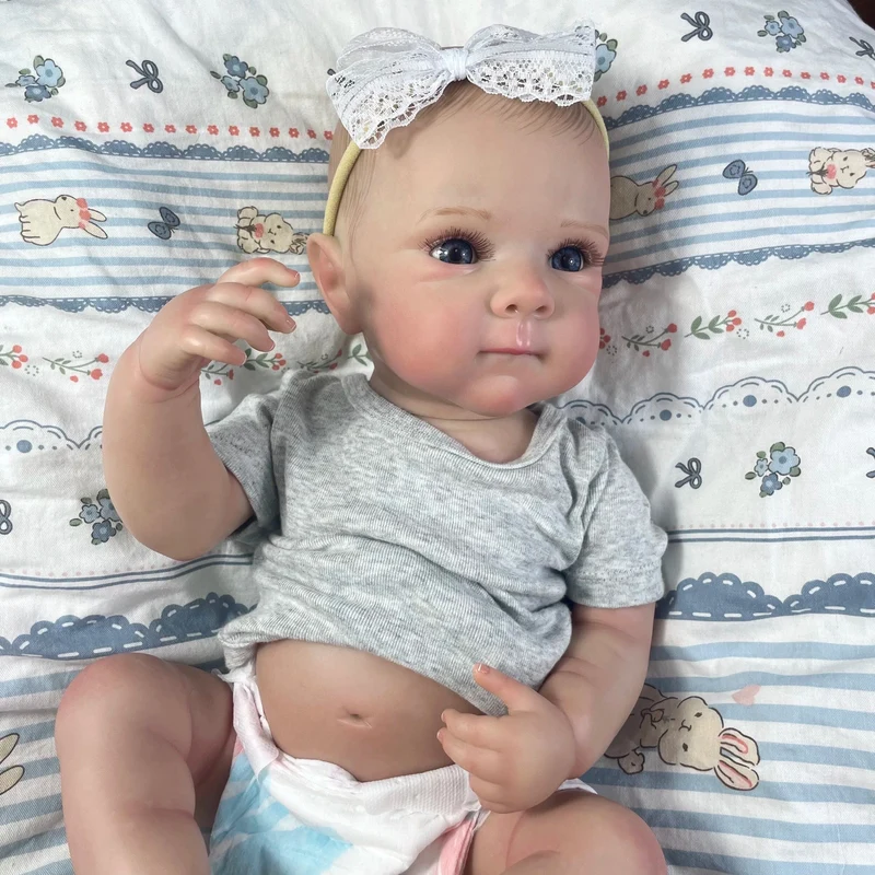 18 Zoll Bettie Ganzkörper-Reborn-Babypuppe aus weichem Silikon-Vinyl mit bemaltem, lebensechtem Haar, Bebe Reborn Toys