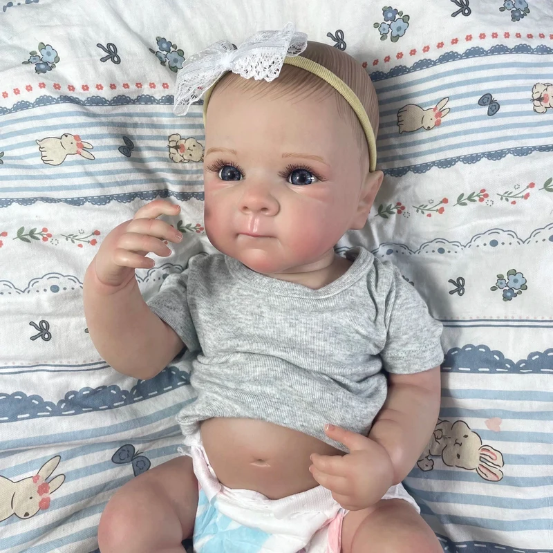 18 Zoll Bettie Ganzkörper-Reborn-Babypuppe aus weichem Silikon-Vinyl mit bemaltem, lebensechtem Haar, Bebe Reborn Toys