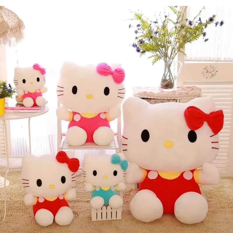 20 cm Hello Kitty Plüschtiere Niedlicher Sanrio-Film KT Cat Peluche Puppen Weiche Angefüllte Kawaii Hello Kitty Spielzeug Baby Weihnachtsgeschenk