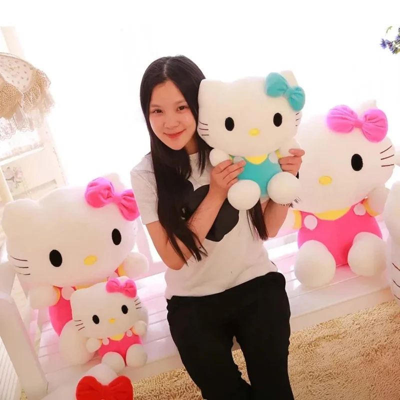 20 cm Hello Kitty Plüschtiere Niedlicher Sanrio-Film KT Cat Peluche Puppen Weiche Angefüllte Kawaii Hello Kitty Spielzeug Baby Weihnachtsgeschenk