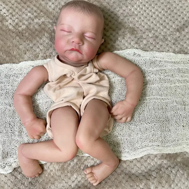 19 Zoll, bereits bemalte Reborn-Puppenteile, Levi, unmontiert, lebensechtes Baby, 3D-Malerei mit sichtbaren Adern, Stoffkörper inklusive