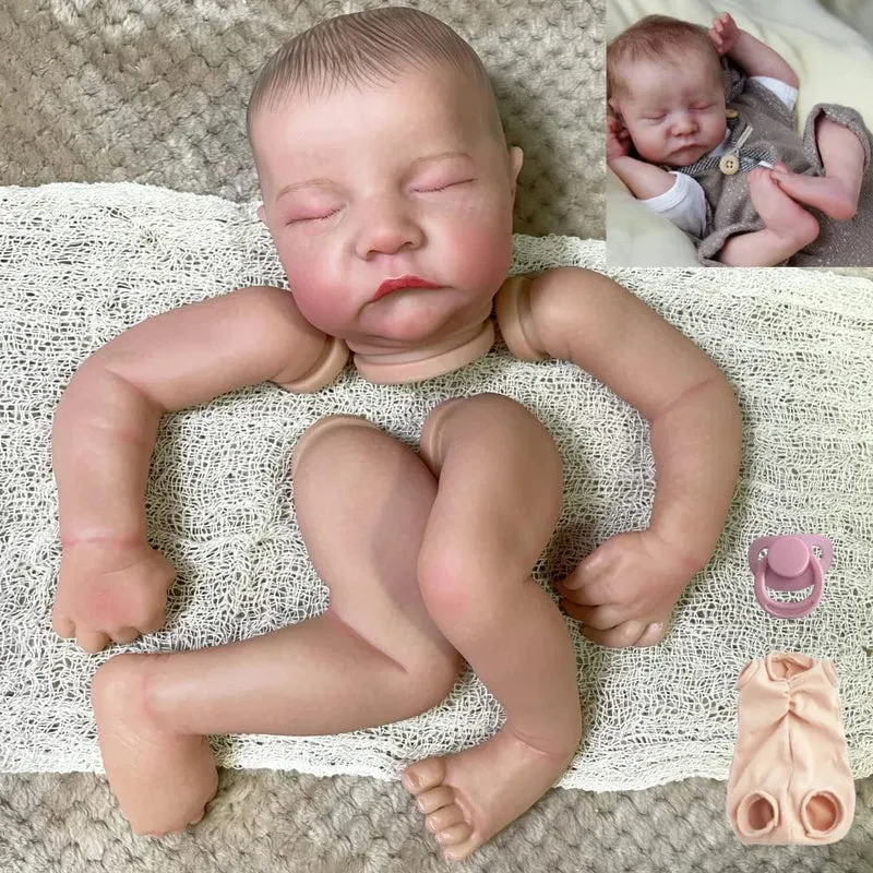 19 Zoll, bereits bemalte Reborn-Puppenteile, Levi, unmontiert, lebensechtes Baby, 3D-Malerei mit sichtbaren Adern, Stoffkörper inklusive
