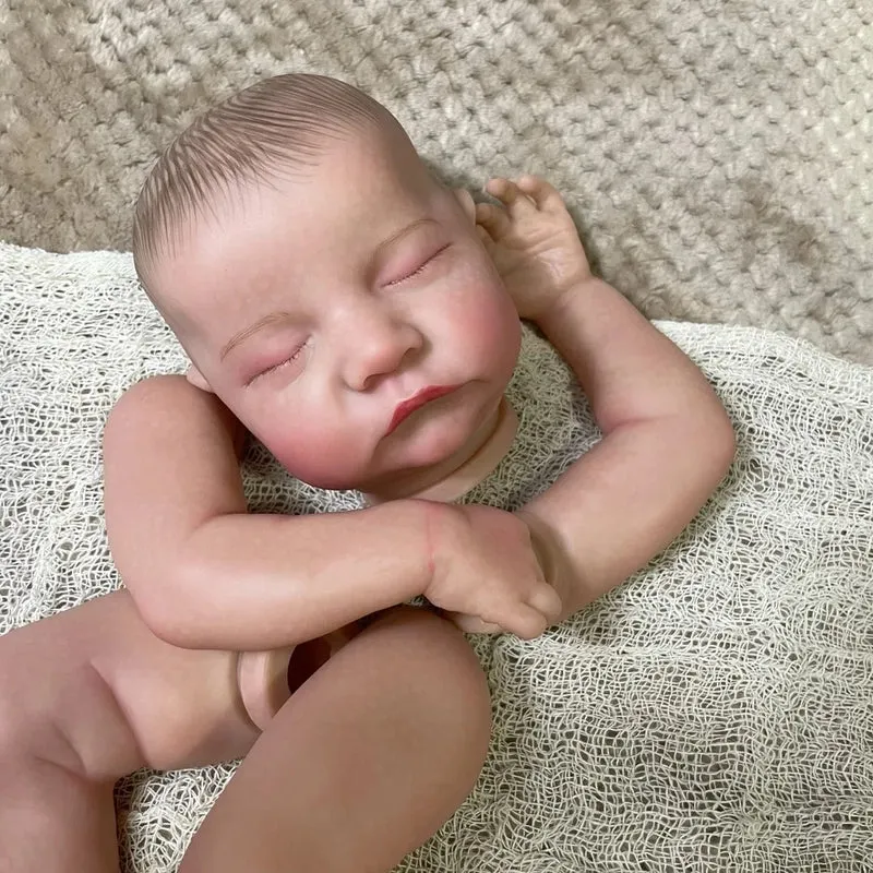 19 Zoll, bereits bemalte Reborn-Puppenteile, Levi, unmontiert, lebensechtes Baby, 3D-Malerei mit sichtbaren Adern, Stoffkörper inklusive