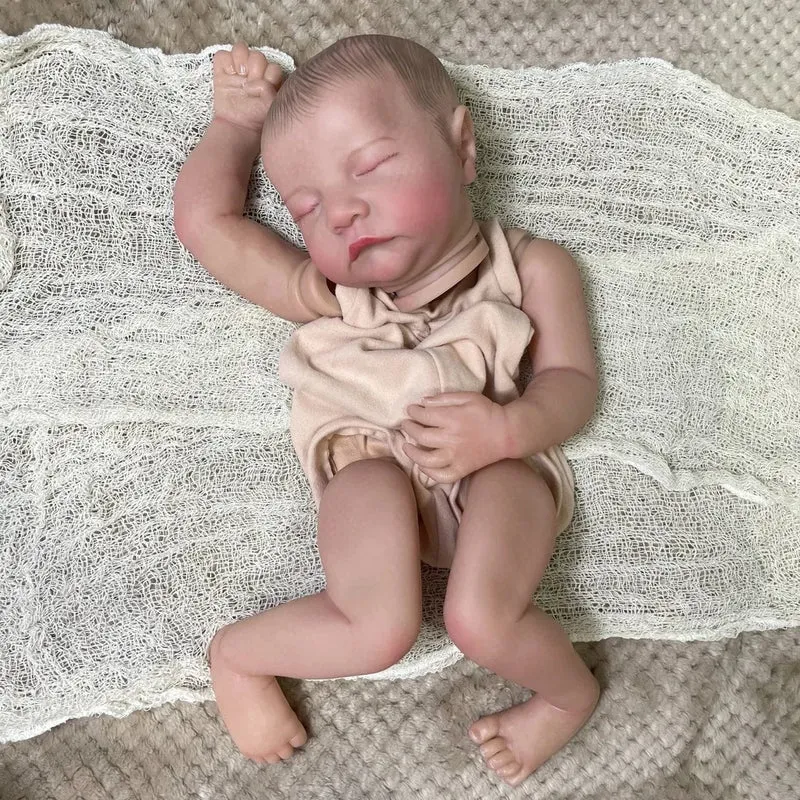 19 Zoll, bereits bemalte Reborn-Puppenteile, Levi, unmontiert, lebensechtes Baby, 3D-Malerei mit sichtbaren Adern, Stoffkörper inklusive