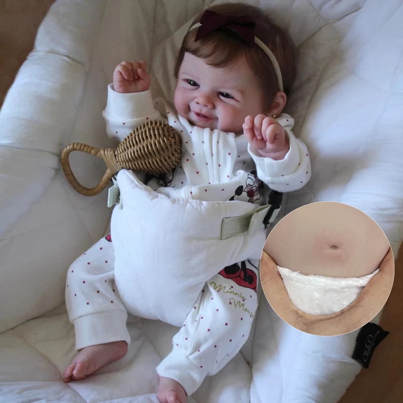 18" Vivienne Junge/Mädchen Ganzkörper-Silikon-Vinylpuppe Bemalte Babypuppe mit verwurzeltem Haar als Weihnachtsgeschenk für Kinder Muñecas Reborn