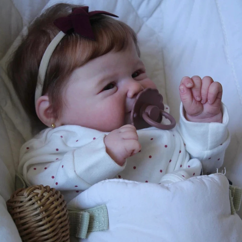 18" Vivienne Junge/Mädchen Ganzkörper-Silikon-Vinylpuppe Bemalte Babypuppe mit verwurzeltem Haar als Weihnachtsgeschenk für Kinder Muñecas Reborn