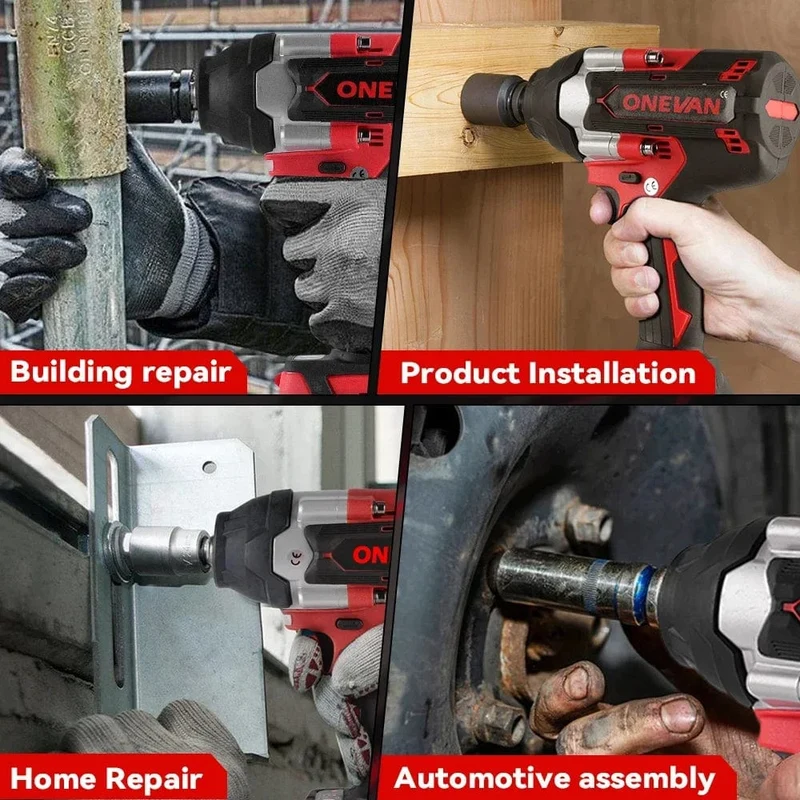 ONEVAN 1800N.M Drehmoment Bürstenloser Elektrischer Schlagschrauber 1/2 Zoll Lithium-Ionen Batterie Cordless Power Tool Für Makita 18V Batterie