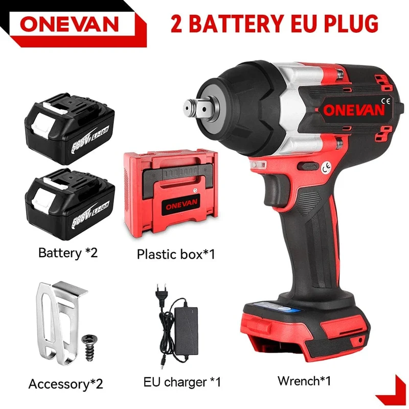 ONEVAN 1800N.M Drehmoment Bürstenloser Elektrischer Schlagschrauber 1/2 Zoll Lithium-Ionen Batterie Cordless Power Tool Für Makita 18V Batterie