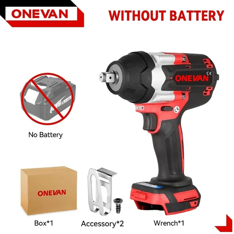 ONEVAN 1800N.M Drehmoment Bürstenloser Elektrischer Schlagschrauber 1/2 Zoll Lithium-Ionen Batterie Cordless Power Tool Für Makita 18V Batterie
