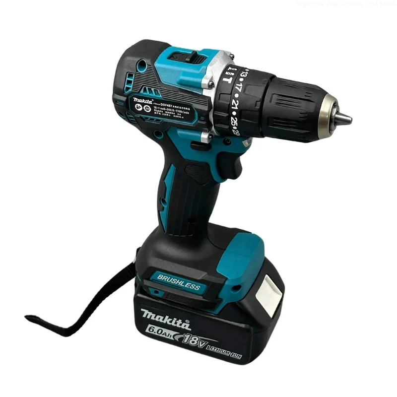 Makita DDF487 18V Schraubendreher Akku-Schlagbohrmaschine Elektrische Variable Geschwindigkeit Bürstenloser Motor Auswirkungen Power Tools Power Drill