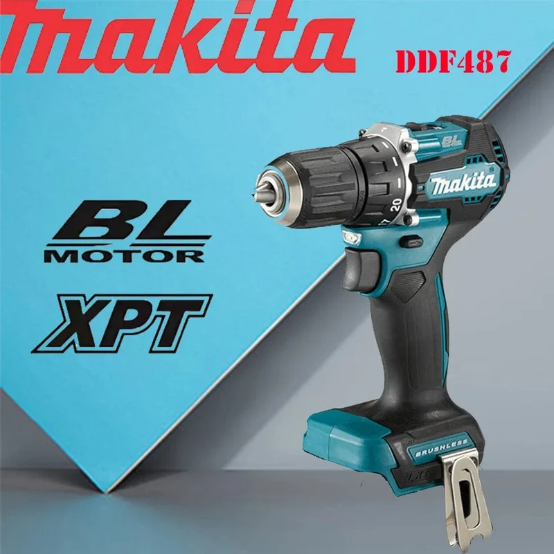 Makita DDF487 18V Schraubendreher Akku-Schlagbohrmaschine Elektrische Variable Geschwindigkeit Bürstenloser Motor Auswirkungen Power Tools Power Drill