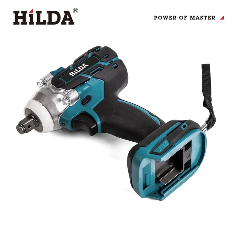 HILDA 18V Elektrischer Schlagschrauber Wiederaufladbarer 1/2-Steckschlüssel Kabellos Ohne Batterie Hochleistungs-Schlagschrauber bei der Autoreparatur