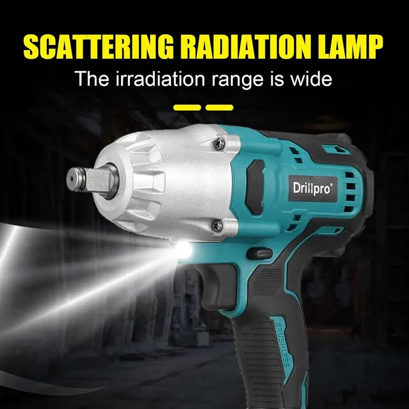 Drillpro Neuer bürstenloser Akku-Schlagschrauber mit 2000 Nm, wiederaufladbarer 1/2-Zoll-Schraubenschlüssel, Bohrmaschine, Elektrowerkzeug für Makita 18-V-Akku