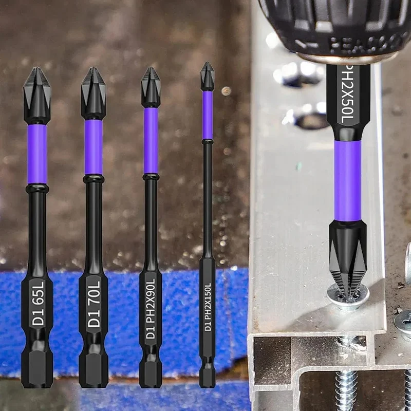 Stoßfeste, starke magnetische Schraubendreherbits D1 mit hoher Härte, rutschfeste Schlagschrauberbit-Sets für Elektrobohrmaschinen
