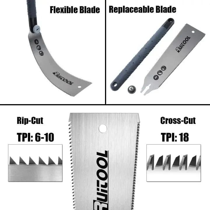1PC Japanische Zugsäge, 3-schneidige Zahnhandsäge SK5, flexible Klinge, rutschfester Griff, Holzsäge, Klappsäge für Holzbearbeitungswerkzeuge