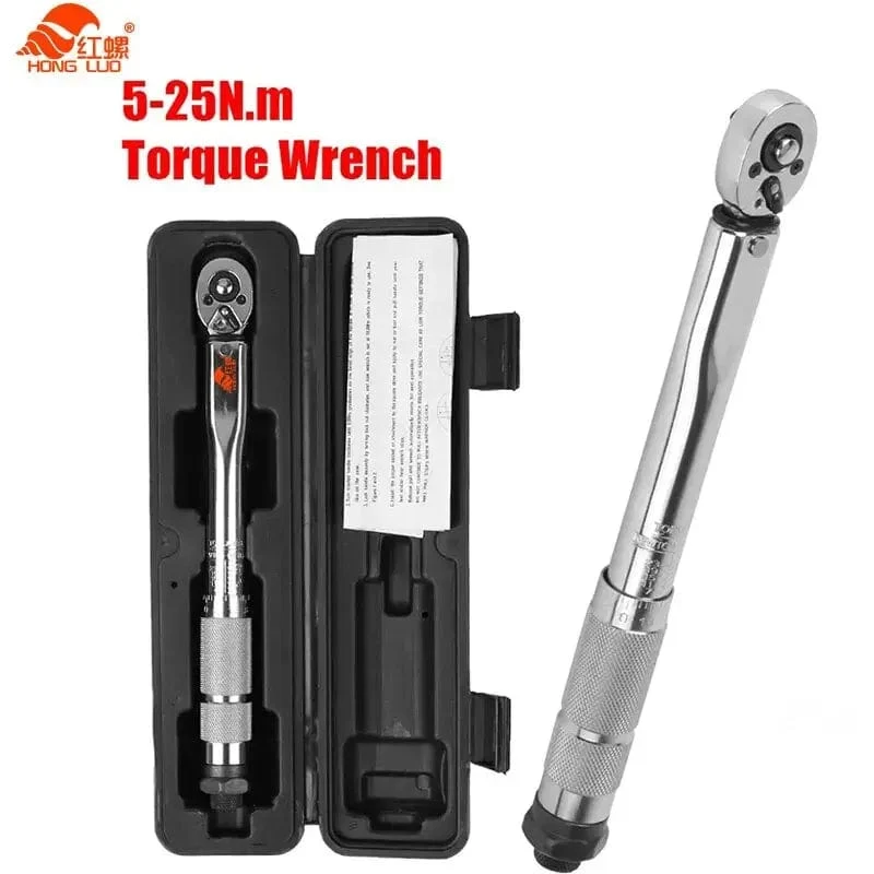 5-25N.m Mikrometer Auto Motorrad Demontage Werkzeug Professionelle Einstellbare Drehmomentschlüssel 1/4'' Stick Spanner Hand Werkzeug 3/8Adapter