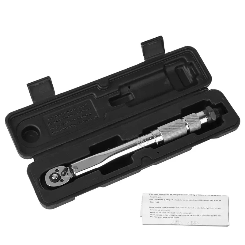 5-25N.m Mikrometer Auto Motorrad Demontage Werkzeug Professionelle Einstellbare Drehmomentschlüssel 1/4'' Stick Spanner Hand Werkzeug 3/8Adapter