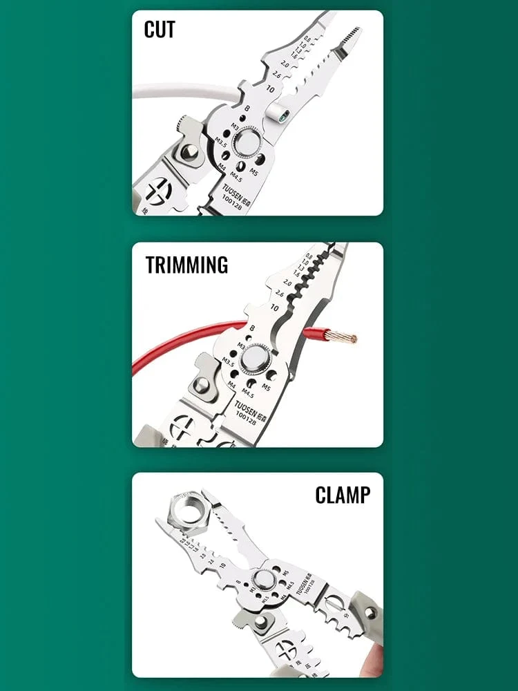 Crimper-Kabelschneider, einstellbar, automatischer Abisolierer, multifunktionale Abisolier-Crimpzange, Terminal-Handwerkzeug