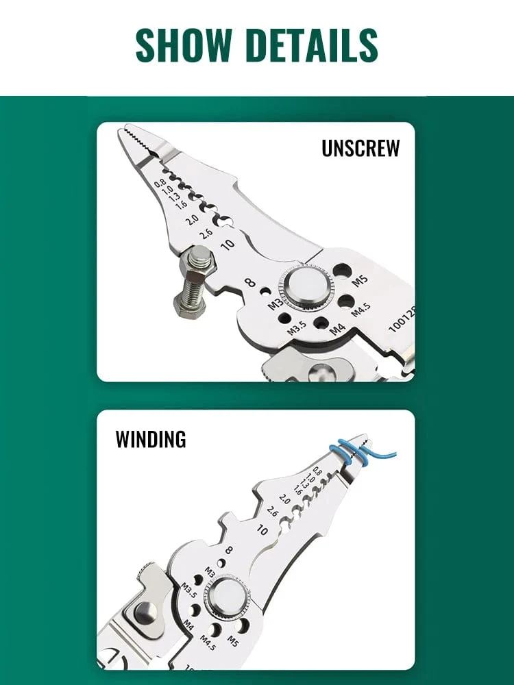 Crimper-Kabelschneider, einstellbar, automatischer Abisolierer, multifunktionale Abisolier-Crimpzange, Terminal-Handwerkzeug