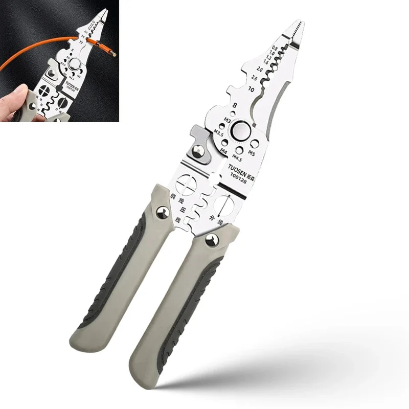 Crimper-Kabelschneider, einstellbar, automatischer Abisolierer, multifunktionale Abisolier-Crimpzange, Terminal-Handwerkzeug