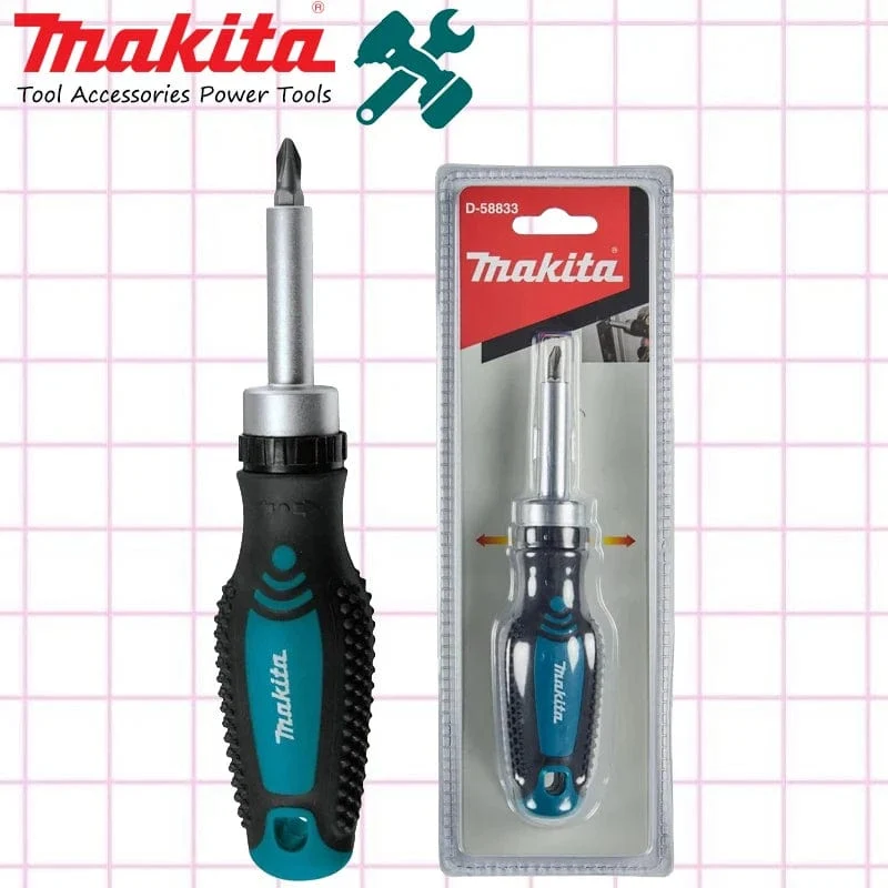 Makita D-58833 Ratschenschraubendreher, 1/4 Zoll, 25 mm, PH2, positive und negative Magnetpole, Schrauben, Handwerkzeug-Aufsätze