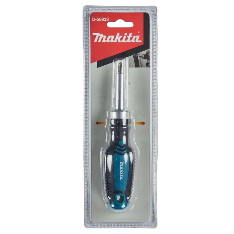 Makita D-58833 Ratschenschraubendreher, 1/4 Zoll, 25 mm, PH2, positive und negative Magnetpole, Schrauben, Handwerkzeug-Aufsätze