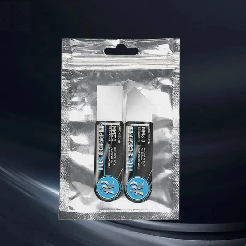2 Stück/Packung, 0.2 mm, ultradünner Blechschaber, flache, schräge Öffnung, für Handy-Reparatur, Lötpaste, Kleberentfernungsklinge, Handwerkzeug-Set