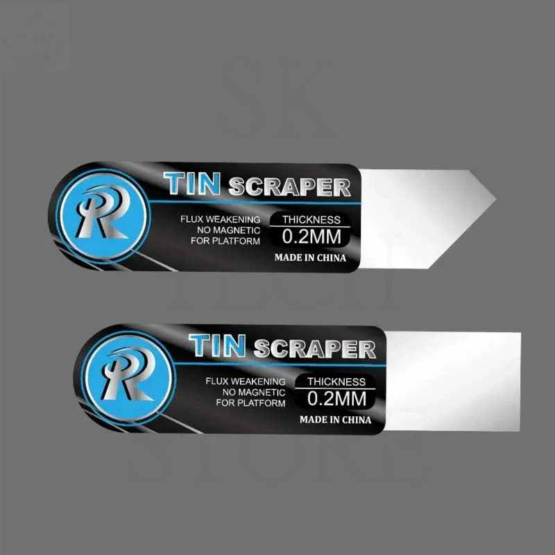 2 Stück/Packung, 0.2 mm, ultradünner Blechschaber, flache, schräge Öffnung, für Handy-Reparatur, Lötpaste, Kleberentfernungsklinge, Handwerkzeug-Set