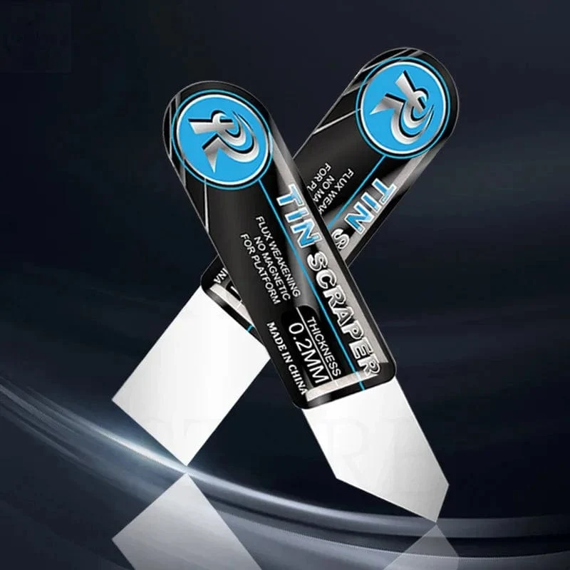 2 Stück/Packung, 0.2 mm, ultradünner Blechschaber, flache, schräge Öffnung, für Handy-Reparatur, Lötpaste, Kleberentfernungsklinge, Handwerkzeug-Set