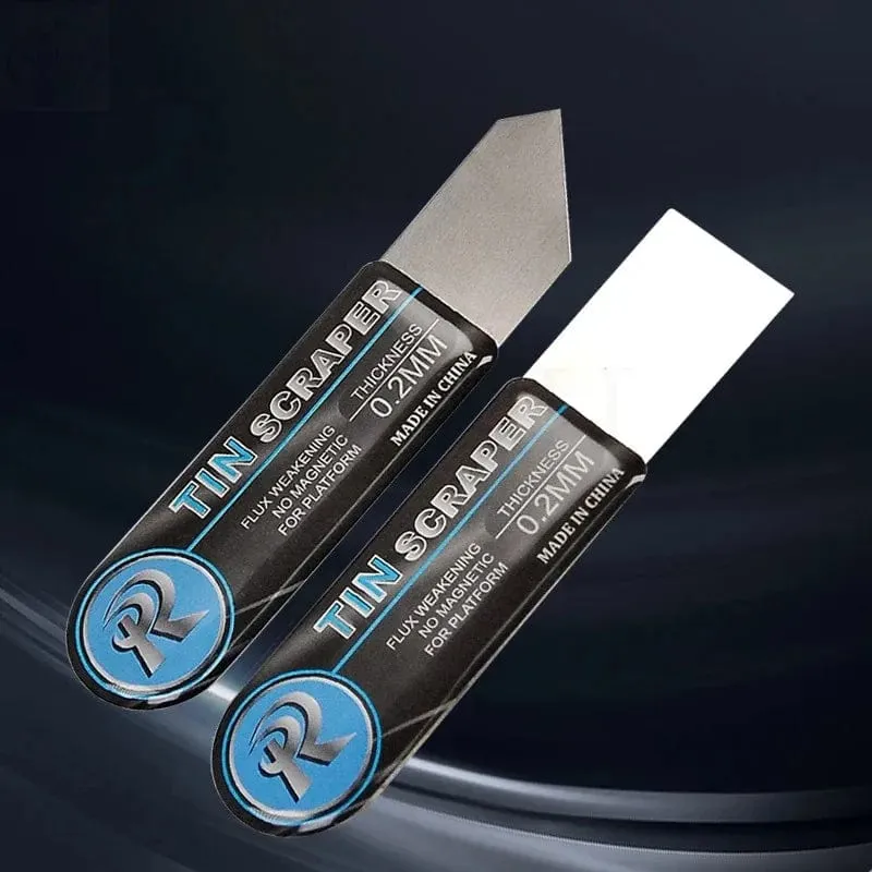 2 Stück/Packung, 0.2 mm, ultradünner Blechschaber, flache, schräge Öffnung, für Handy-Reparatur, Lötpaste, Kleberentfernungsklinge, Handwerkzeug-Set