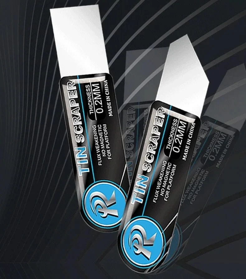 2 Stück/Packung, 0.2 mm, ultradünner Blechschaber, flache, schräge Öffnung, für Handy-Reparatur, Lötpaste, Kleberentfernungsklinge, Handwerkzeug-Set