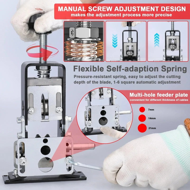 Tragbarer Abisolierer, manuelles Abisolierwerkzeug, 1–25 mm Kabel, elektrische Schälmaschine mit Handkurbel, Handbohrmaschine