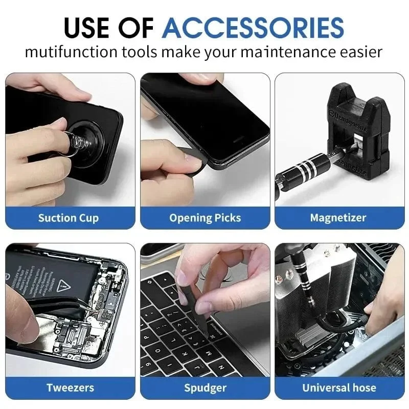 115 in 1 Multifunktionaler magnetischer Präzisionsschraubendreher-Satz Computer-PC Handy-Ausrüstung Reparatur Schraubendreher-Set Handwerkzeuge