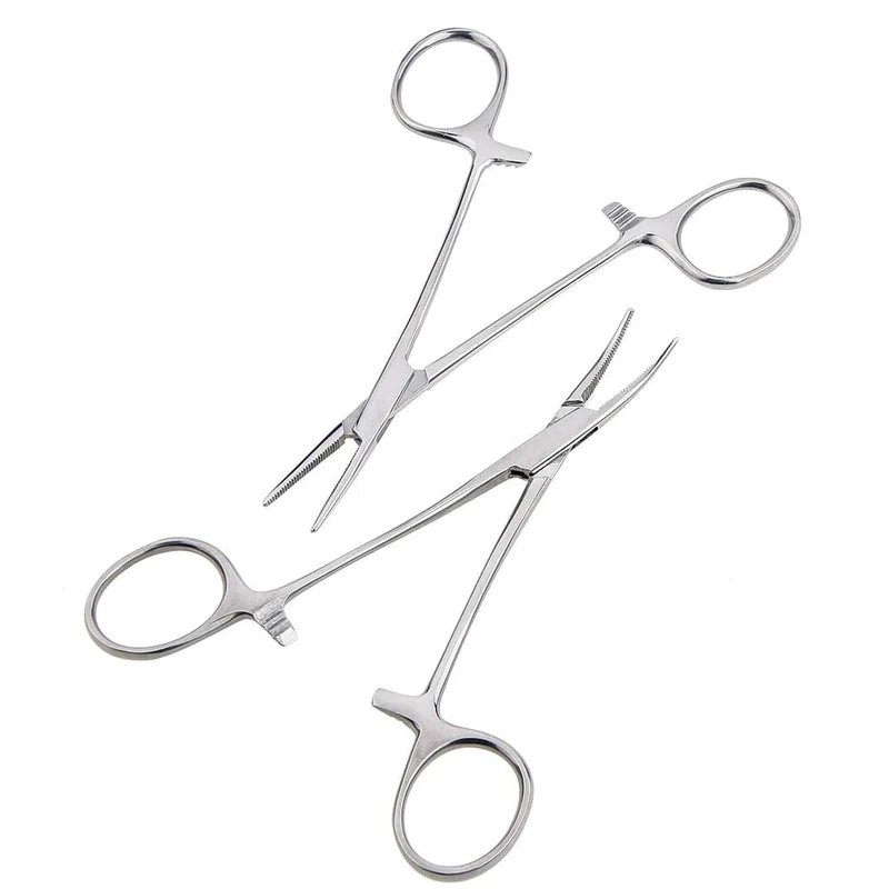 Handwerkzeug 12.5 16 18 cm Arterienklemmen Tierhaarklemme Angelzange Feststellzange Epilationswerkzeuge Schneidwerkzeug mit gebogener/gerader Spitze
