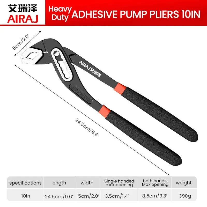 AIRAJ 8/10/12 Zoll Wasserpumpenzange Schnellspanner Sanitärzange Kombinationszange Klempner Handwerkzeuge
