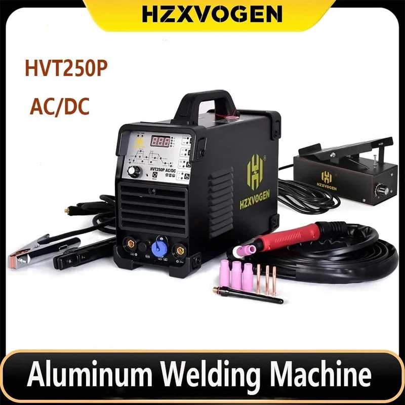 HZXVOGEN 4 in 1 HF WIG AC/DC Aluminium Schweißgerät MMA ARC Argon Präzise Digitale Puls 2T/4T WIG Schweißer Edelstahl HVT250P