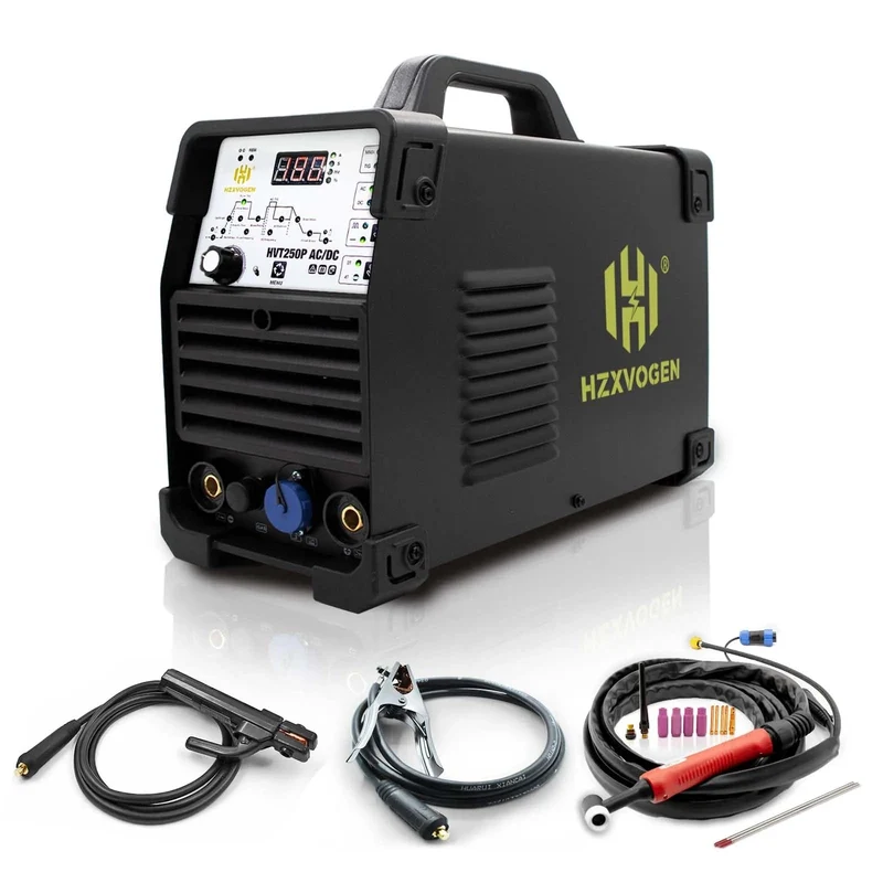 HZXVOGEN 4 in 1 HF WIG AC/DC Aluminium Schweißgerät MMA ARC Argon Präzise Digitale Puls 2T/4T WIG Schweißer Edelstahl HVT250P