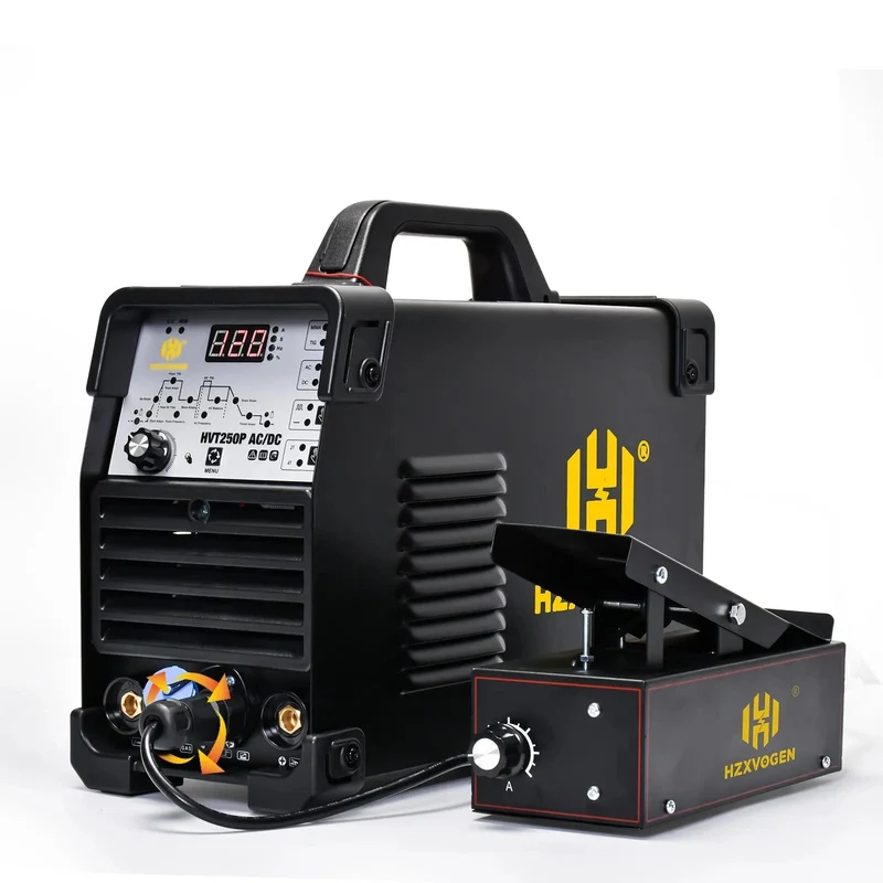 HZXVOGEN Aluminium AC/DC Pulse Tig 4 in 1 Schweißgerät HVT250P MMA ARC Stabschweißgerät IGBT Wechselrichter HF WIG 2T 4T Soldador